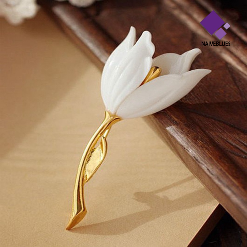 Ornamen Pin Dada Bentuk Bunga Tulip Untuk Cardigan Syal Wanita