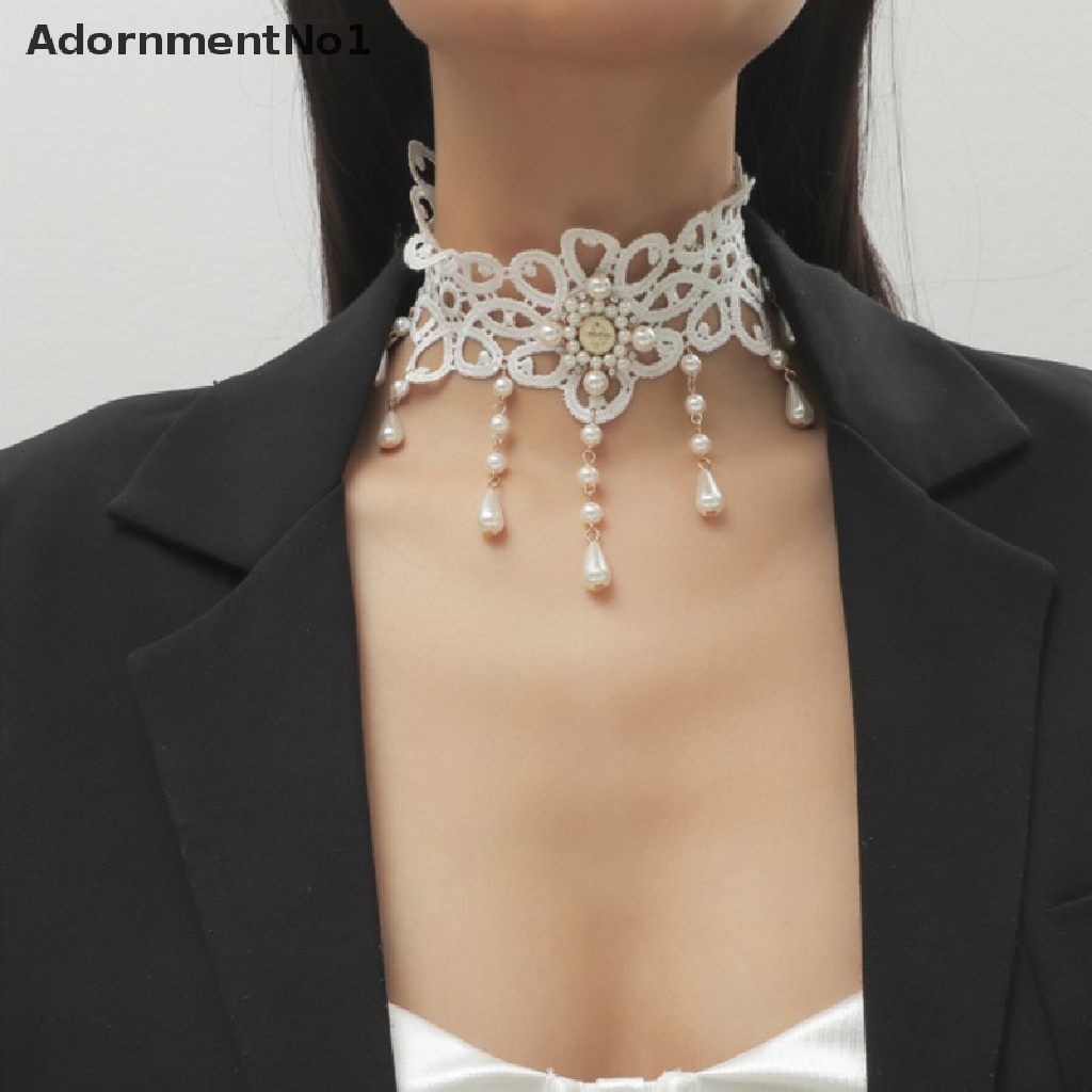 (AdornmentNo1) 1pc Kalung Choker Lace Gaya Vintage / Gothic Untuk Wanita