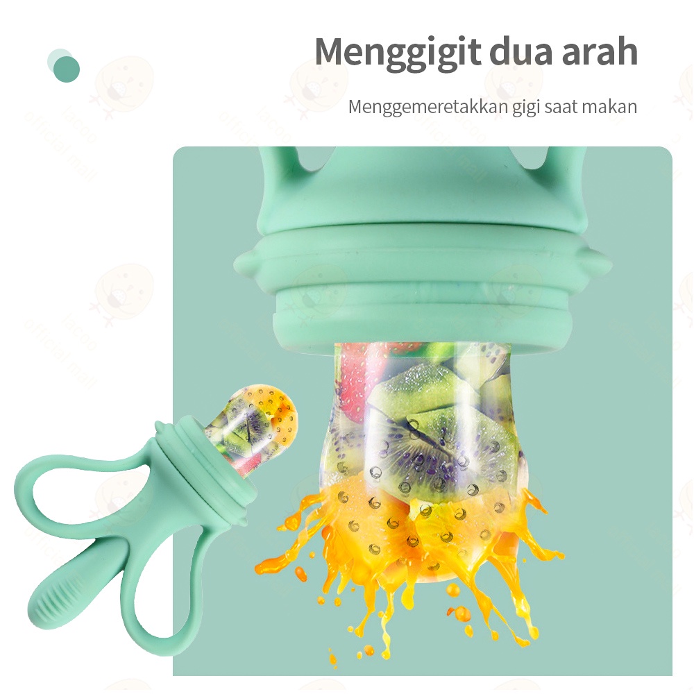 Lacoo Dot empeng buah bayi BPA Free 2 in 1 Baby Fruit Food Feeder Bahan silikon lembut