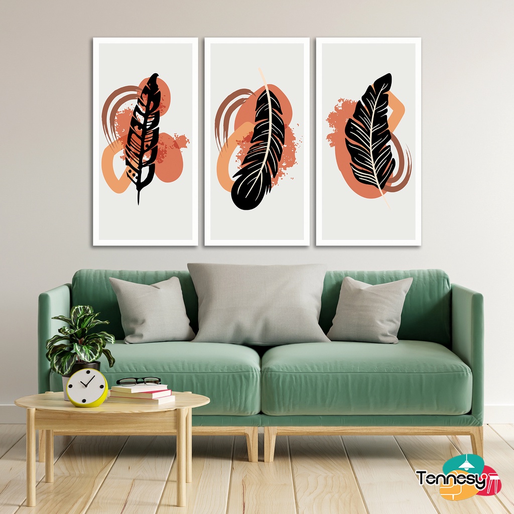 TENNESY HIASAN DINDING WALL DECOR BULU FEATHER AESTETIK 15X30 CM PAJANGAN POSTER DEKORASI DINDING KAMAR RUMAH