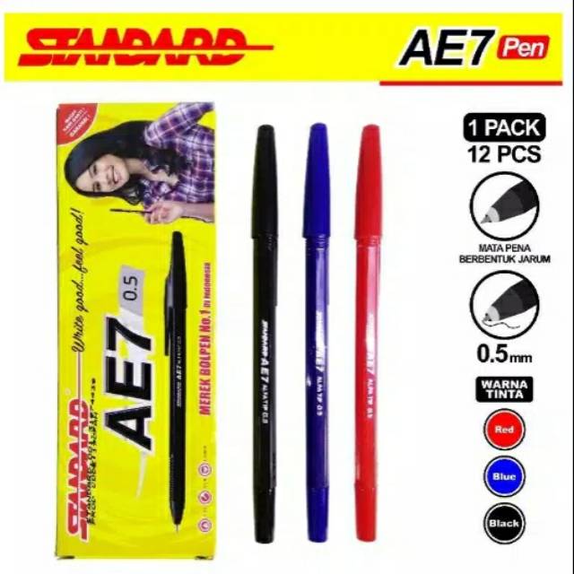 

Pulpen Standard AE7 1 Pack [12Pcs] / Pen Standar / Standard AE7 / 100% ORIGINAL