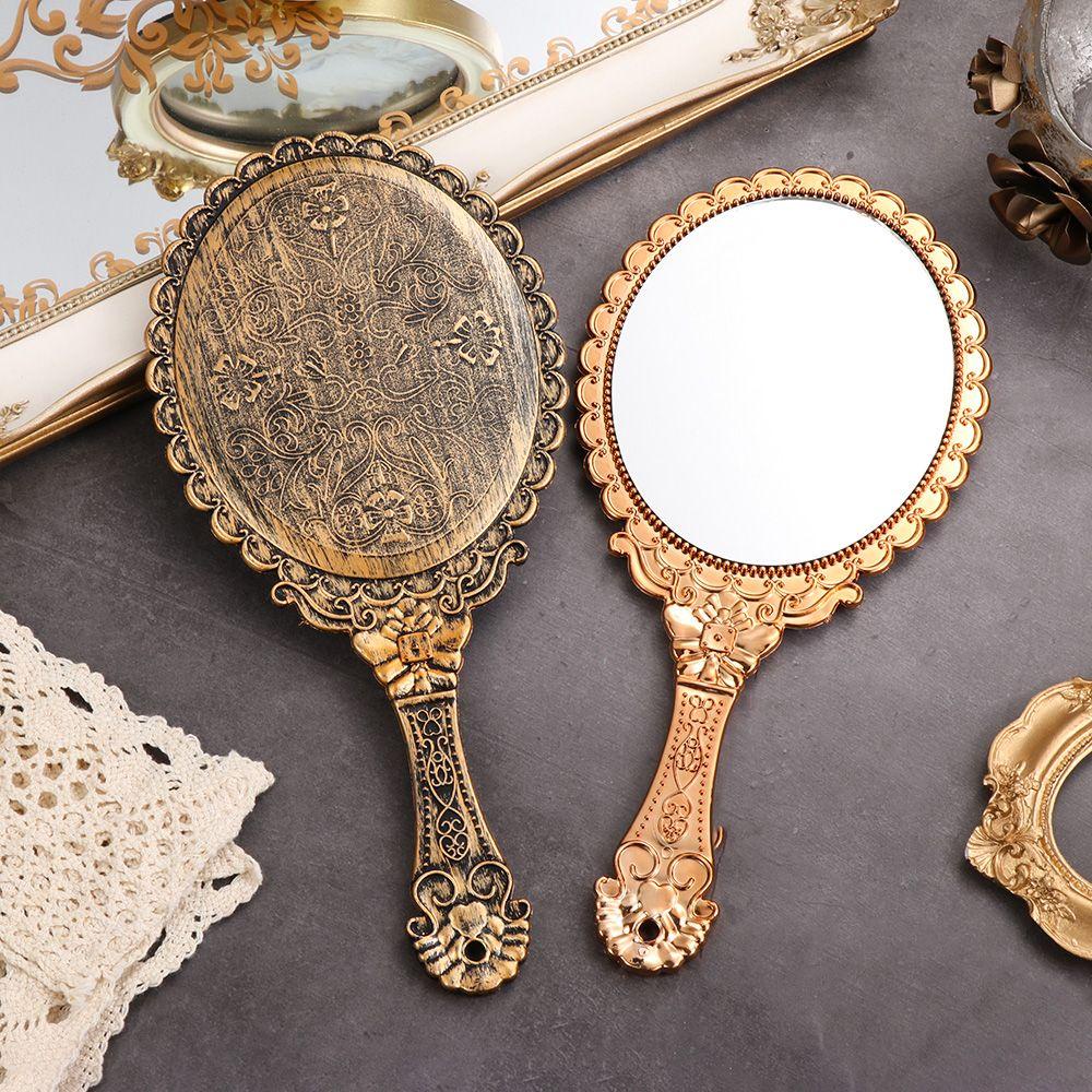 Top Cermin Genggam Wanita Standing Makeup Dresser Mirror Bentuk Oval