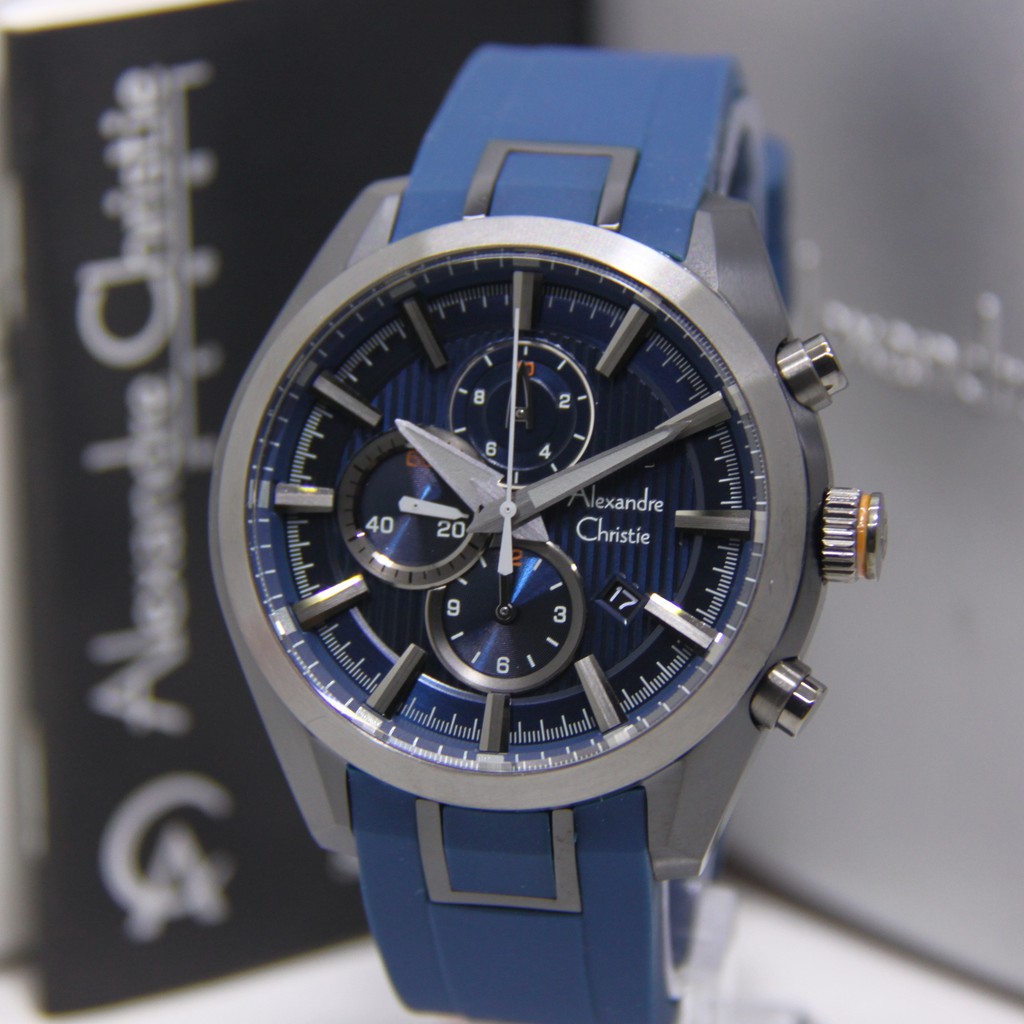 ALEXANDRE CHRISTIE 6582 PRIA ORIGINAL AC 6582 JAM TANGAN COWOK ARLOJI COWOK KARET RUBBER