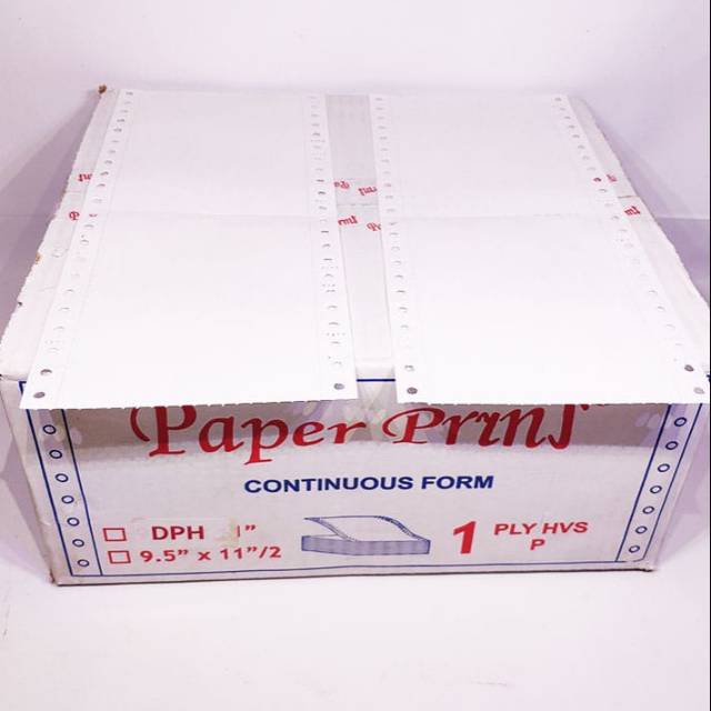 

Continuous Form DPH 9.5/2 x 11/2 1ply Bagi 4 Paper Pryns