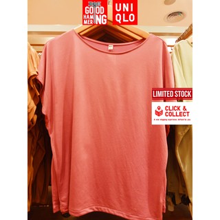 SALE UNIQLO  WOMEN UNIQLO  WANITA  T  SHIRT  DRAPE CREW NECK 