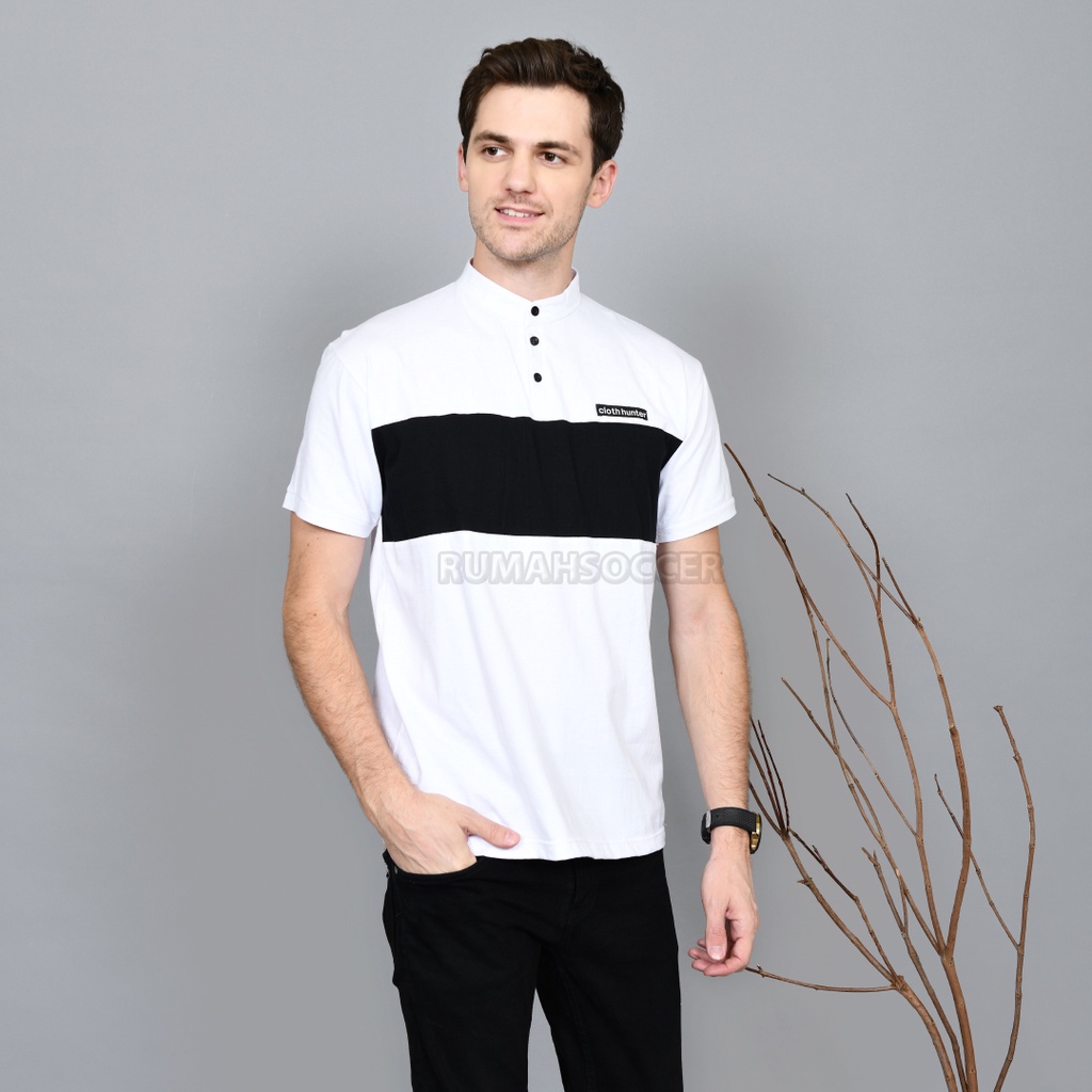 Baju Kaos Tshirt Distro Pria Kerah Polo Shanghai Mandarin CLOUD Premium Polos