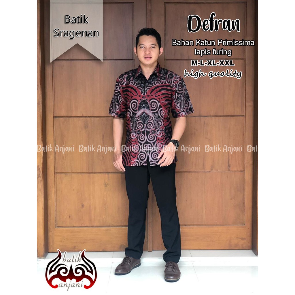 DEFRAN ANJANI KEMEJA BATIK SOLO PRIA LENGAN PENDEK LAPIS FURING ATASAN BATIK PREMIUM MODERN KATUN HALUS GANDEWA BLUEE NAKULA PEKSI WIYASA BIRU GURDHO KAMANDANU PARANG SKAR BLUE PARANG SKAR KURFA SOGAN HARJA NAVY NOGO MERAH GRAHA LASEM NAKULA  GANDEWA 2