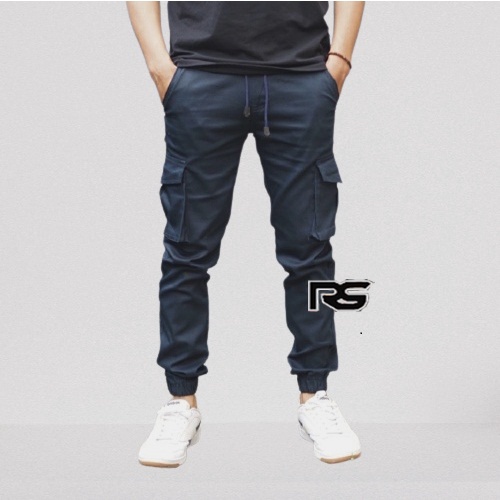 Celana Jogger Cargo Premium - Navy