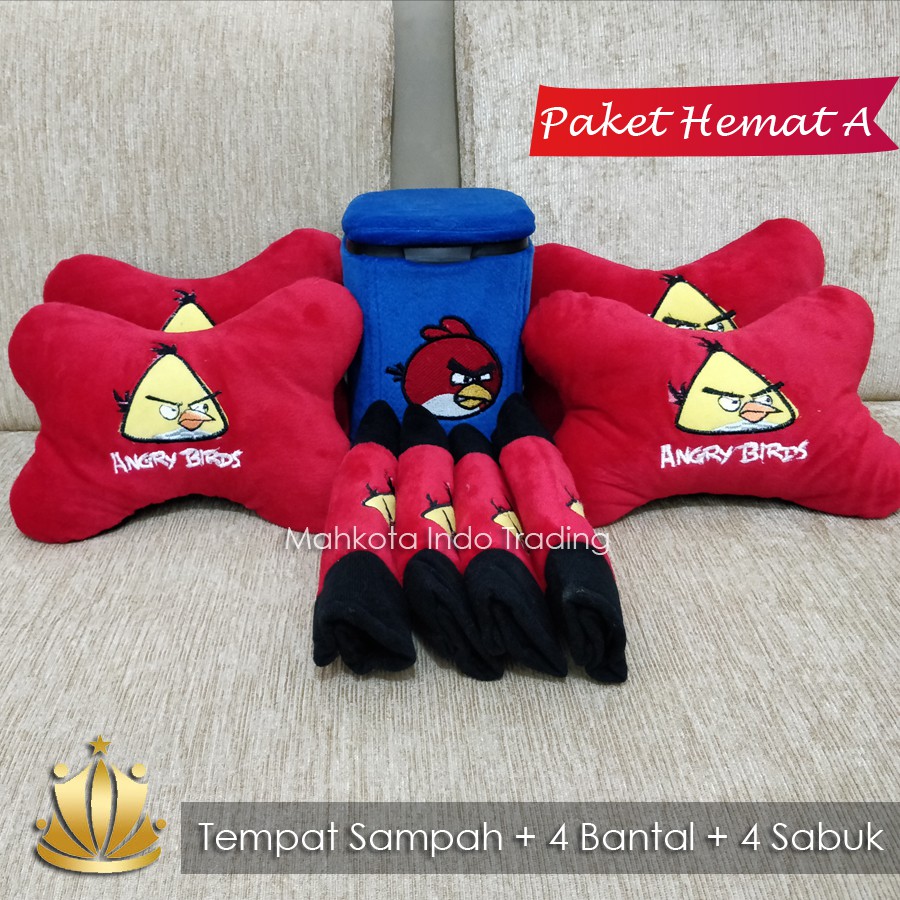 BANTAL MOBIL ANGRY BIRD / TEMPAT SAMPAH MOBIL ANGRY BIRD / AKSESORIS MOBIL ANGRY BIRD