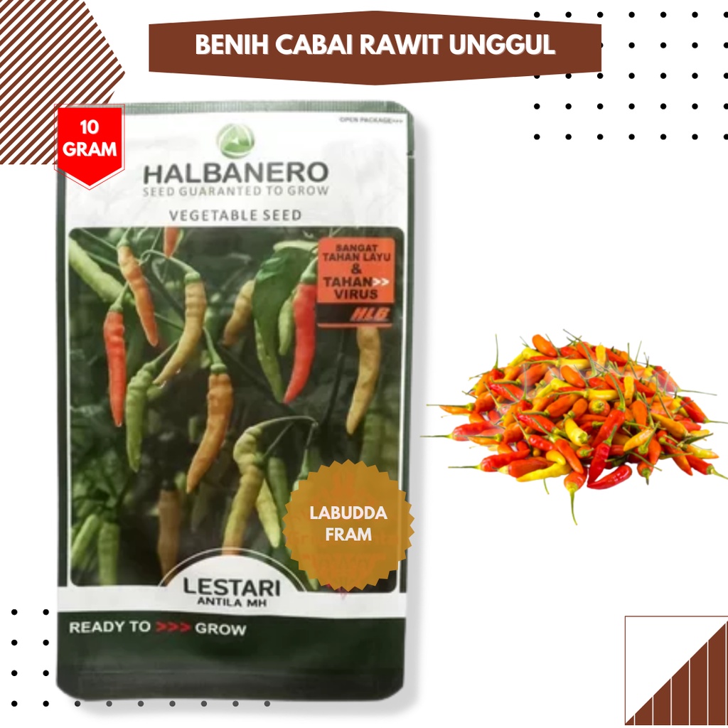 Bibit Cabe Lestari Kemasan 10gr Original Pabrik Halbanero Buah lebat - Bibit Cabe Rawit Unggul - Bib