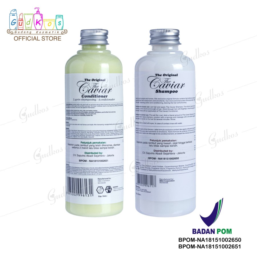 Paket Caviar BPOM Original [Shampoo + Conditioner] Original