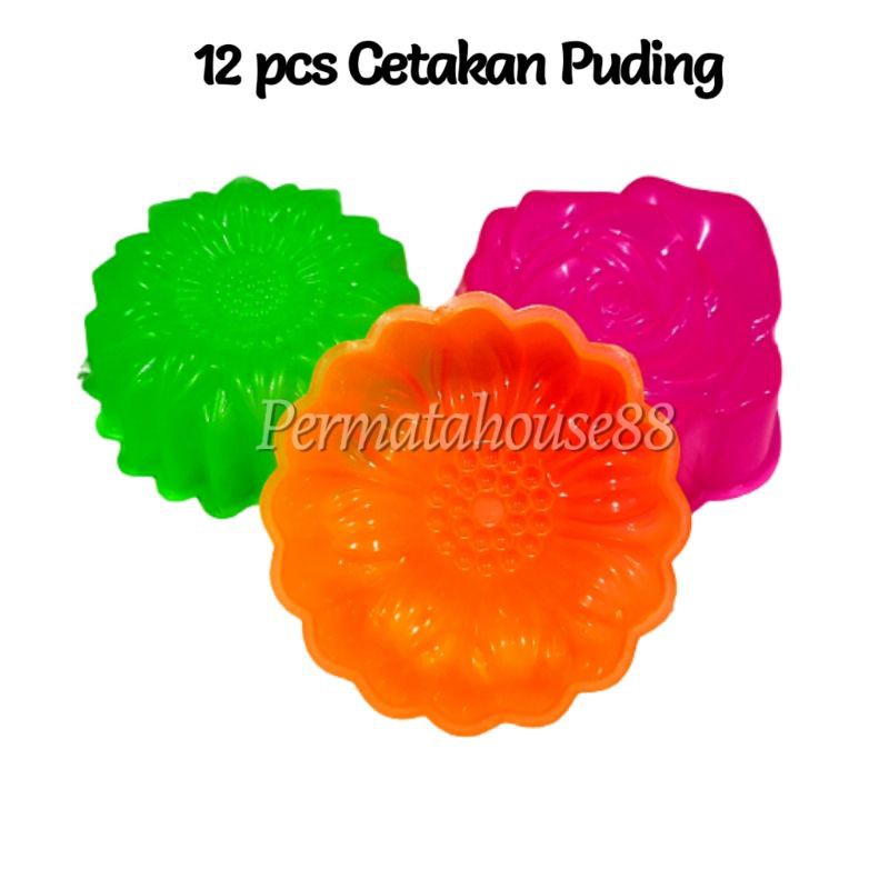 12 PCS CETAKAN PUDING JELLY BUNGA / CETAKAN TALAM JASMINE TULIP TWISTER TERATAI MAWAR