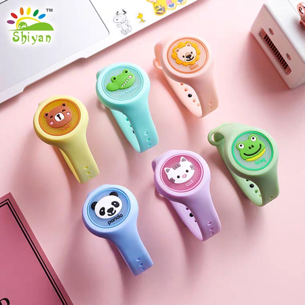 WBS COD Gelang Bentuk Jam Tangan Bayi Clip Anti Nyamuk LED Gesper Anak Karakter kartun Lucu Anti Air