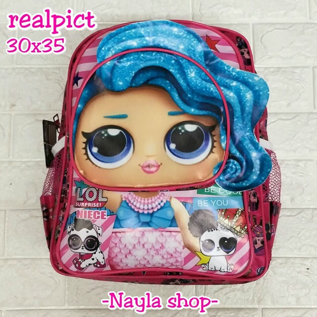 New Tas Ransel Anak Perempuan L.O.L SURPRISE 3D /tas backpack motiif gambar 3D /tas ransel paud