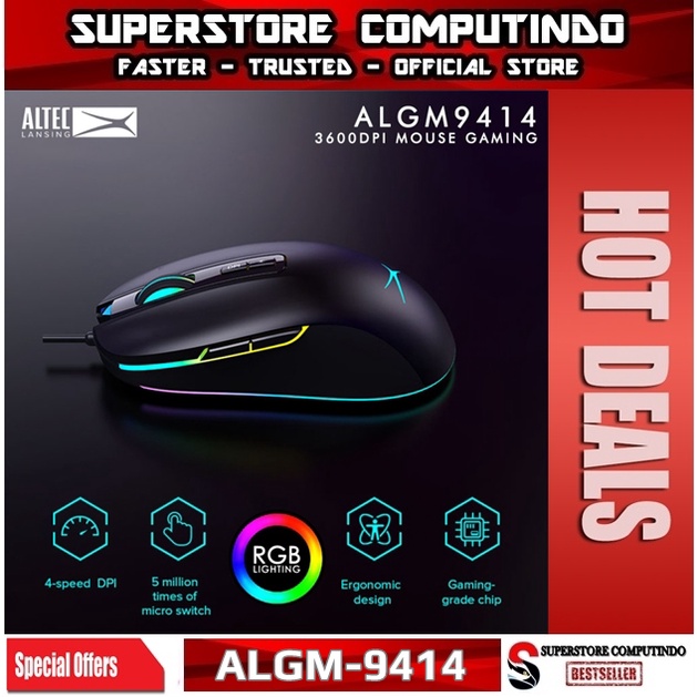Mouse Gaming Altec Lansing ALGM-9414 RGB 3600 DPI - ALTEC ALGM9414
