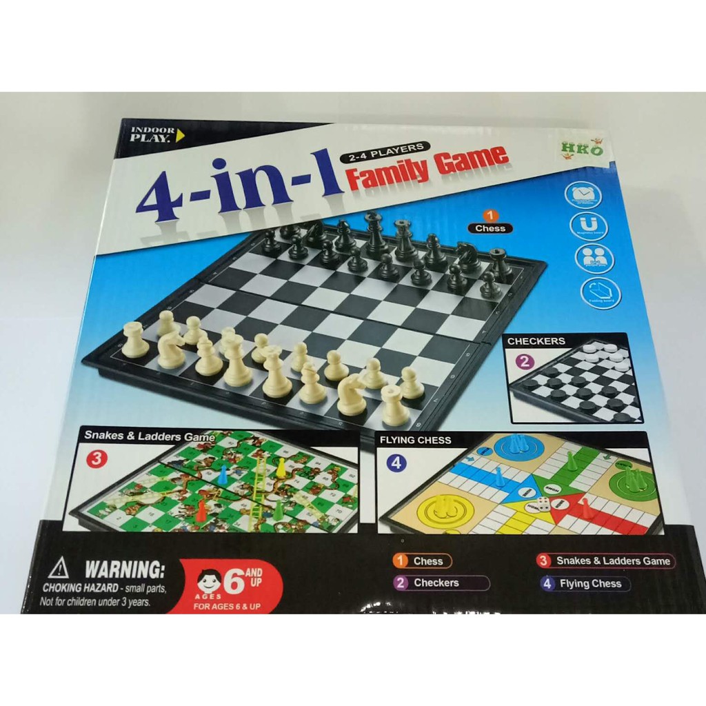 Permainan Magnetic Board 4 In 1 with Chess Games, Checkers ...