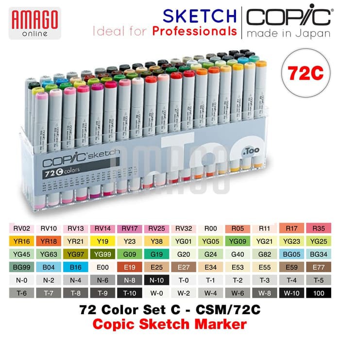 COPIC SKETCH - 72 COLOR SET C - CSM/72C