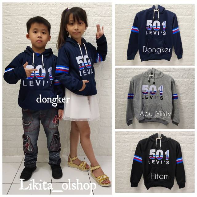 SWEATER HOODIE ANAK 501/MODEL KEKINIAN/BAHAN FLEECE/UMUR 5-10 TAHUN/BISA COD