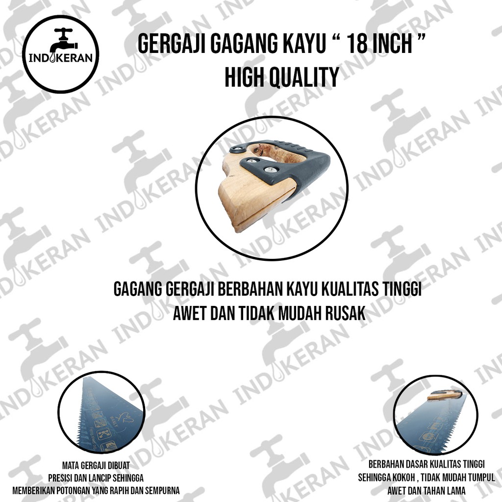 INDOKERAN - Gergaji Kayu - 18 Inch - High Quality