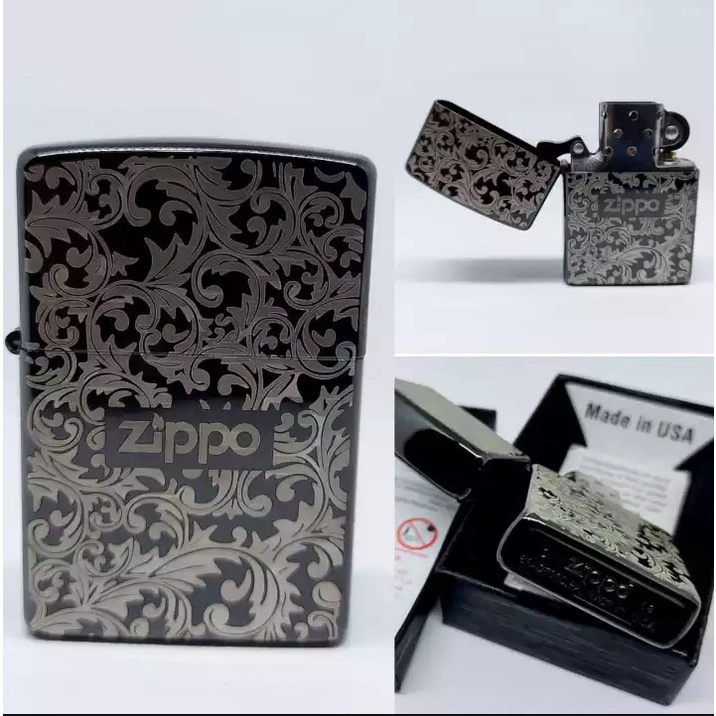 Korek Api ZP Black Ice Motif Batik