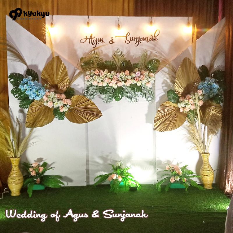 Jual sewa pelaminan papan, backdrop triplek, backdrop panel, pelaminan