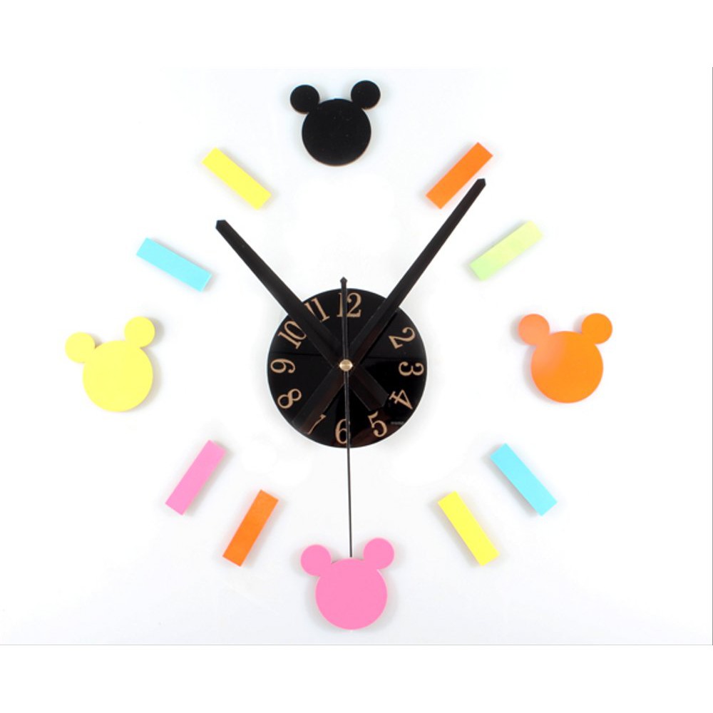 dekorasi Jam dinding besar motif kartun Mickey mouse cute bagus