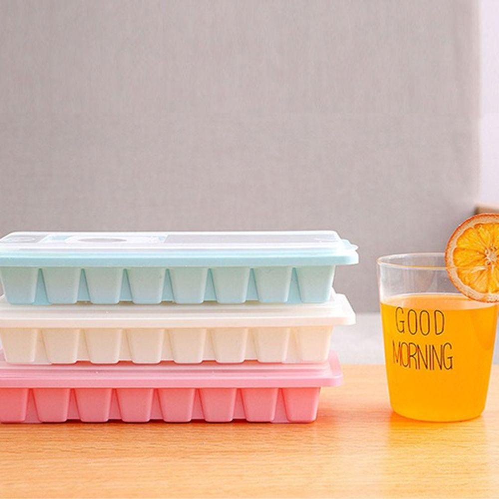 Ice Tray Tutup Plastik Maker Box Jelly Freezer Nanas 16rongga