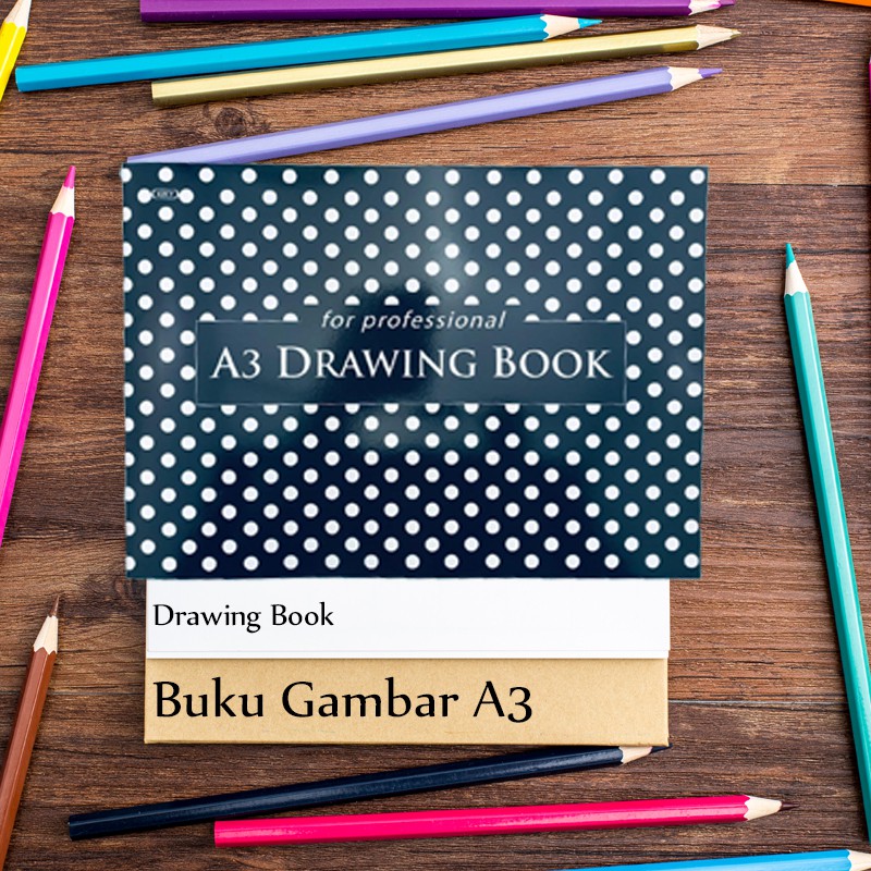 Kiky / Drawing Book / Buku Gambar A3 / Simple Circle