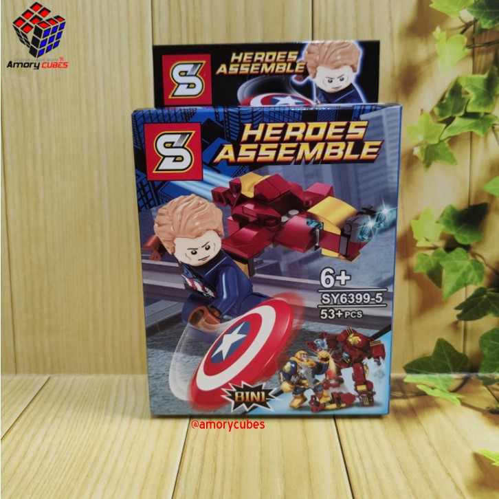 Bricks bootleg Merk SY Heroes Assemble CAPT. AMERICA SY6399-5 ( 53+pcs )