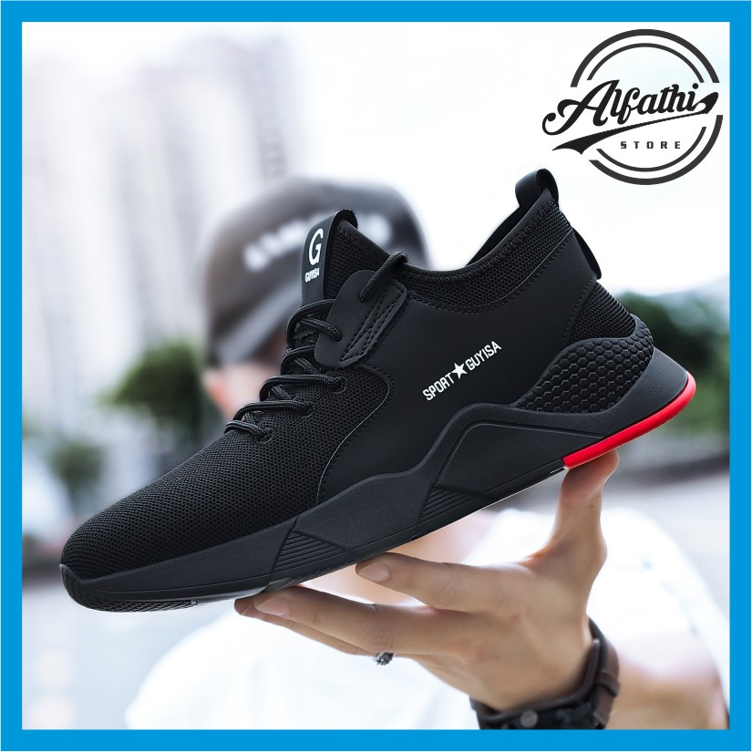 AlFathi Sepatu Safety Sneakers Sport Ori By Guyisa Black