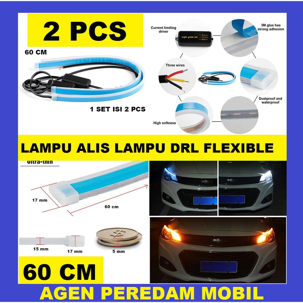 LAMPU ALIS LAMPU DRL FLEXIBLE LAMPU SEN SIGN SEPASANG ISI 2 PCS