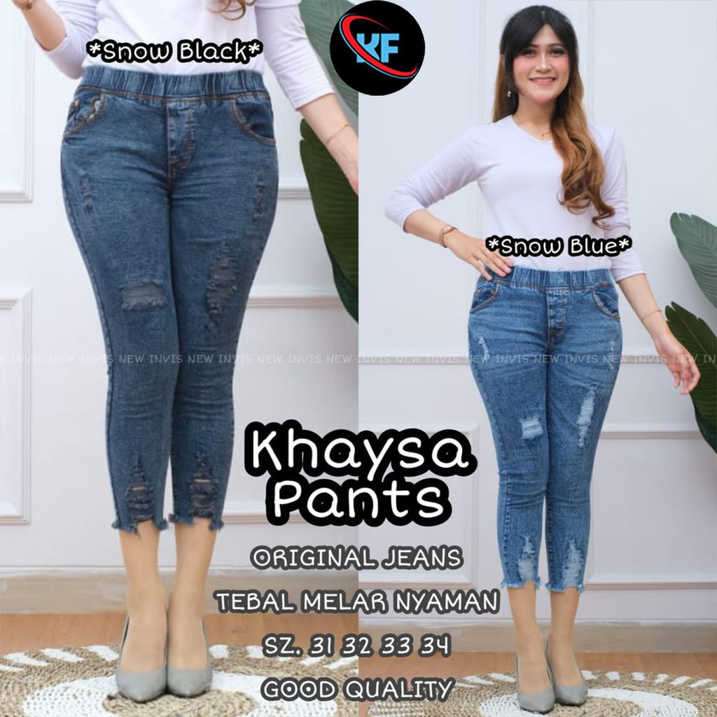 KHAYSA JEANS JEGGING JEANS 7/9 RIPPED // VQ JEANS LEGGING