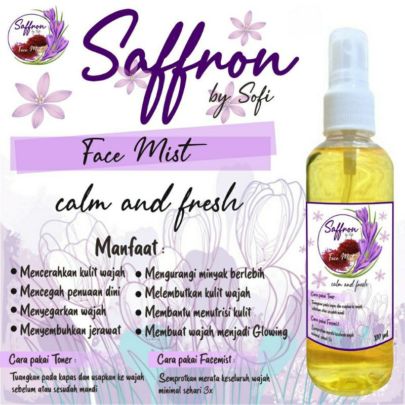 FACE MIST SAFRON SAFFRON 100ML/ LEMON WATER SPRAY 100ML/TONER LEMON WATER /AIR LEMON SPRAY 100ML