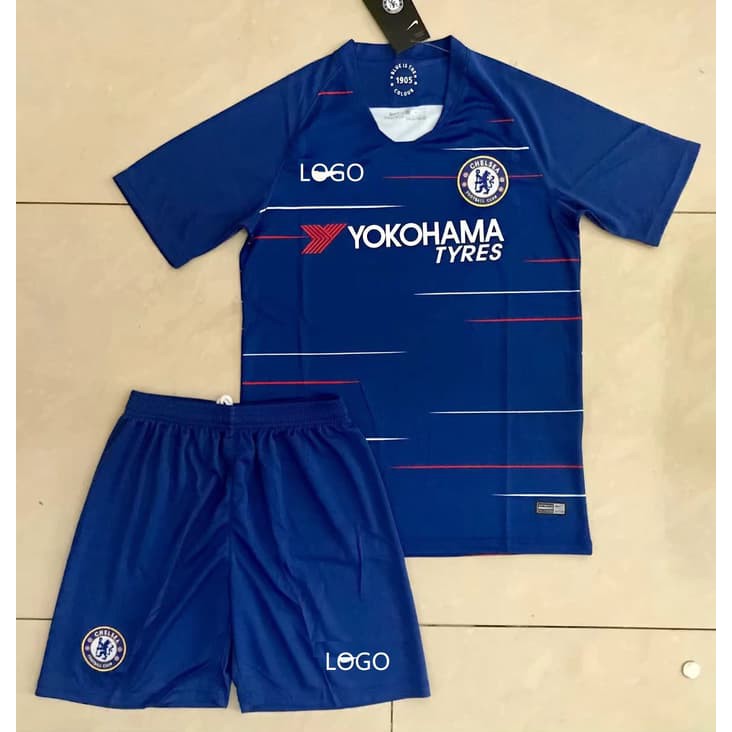 Baru 1 Stel Dewasa Jersey Bola Obral + Celana Chelsea Home 18/19 Grade Ori |