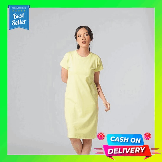 Baju Kemeja Wanita Panjang Casual Lengan Pendek Atasan Tunik Dress Cewek Salur Korea Lengan Pendek O