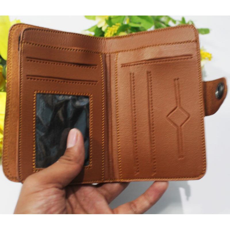 DOMPET LIPAT 3/4 sSEMI KULIT BISA COD BAYAR DITEMPAT AMT 01