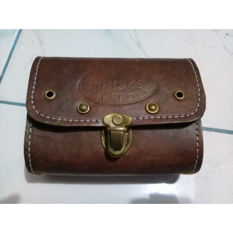 Tas sedel merk oval bahan kulit sepeda onthel klasik