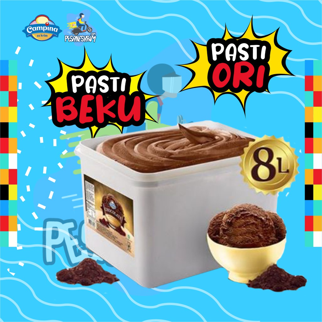 Ice Cream Campina Chocolate 8 ltr/ Es krim 8 liter/ Eskrim Ember