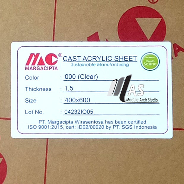 Acrylic Bening Transparan 1,5mm 40x60cm - Bahan Maket