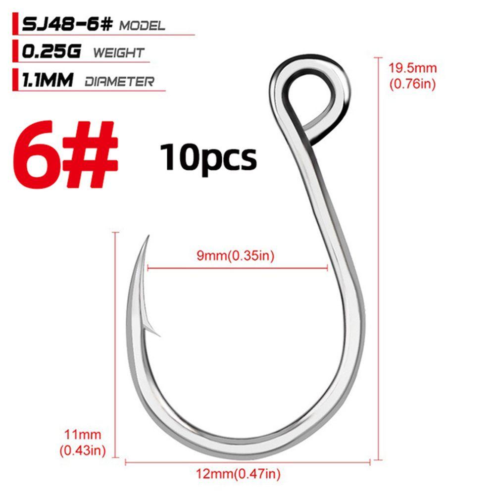 SOLIGHTER 20Pcs Durable Fish Bait Perforated Fly Fishhooks Fishing Hooks Barbed Sharp High Carbon Steel 6#-11/0# FishHook