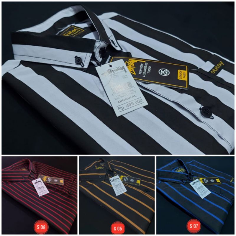 kemeja strip | kemeja salur pria | baju garis-garis