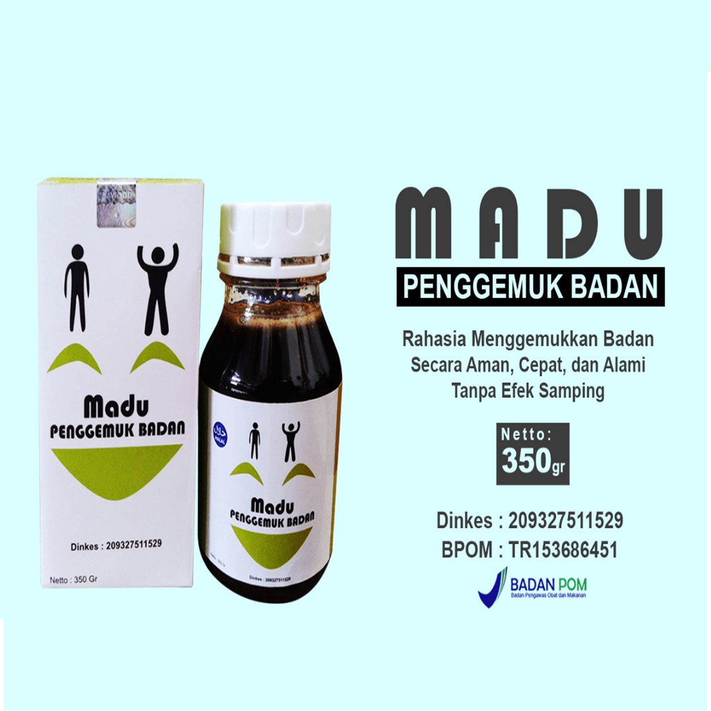 Paket 2 Botol Madu Gemuk Badan Dewasa Almabruroh bin Dawood - 350gr