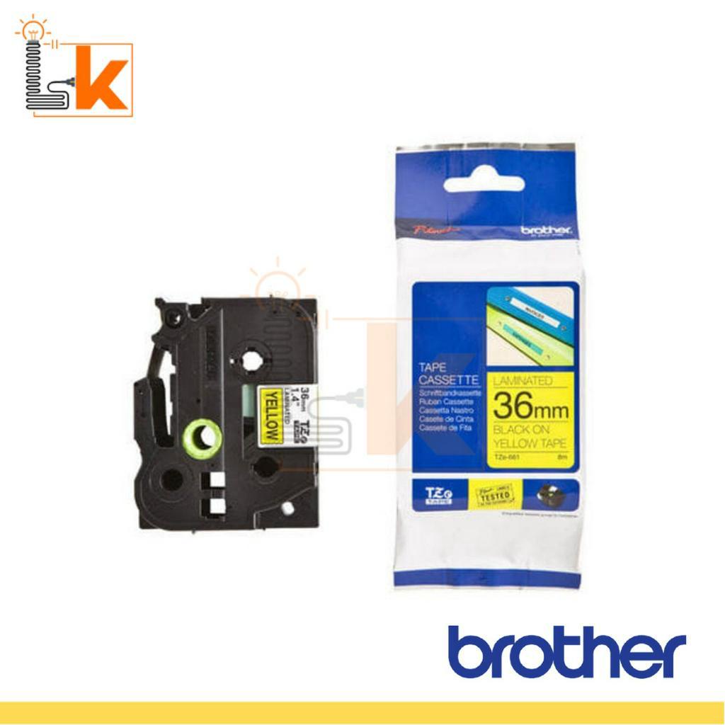 

BROTHER TAPE CASSETE TZE-661 LAMINATED 36MM BLACK ON YELLOW TAPE