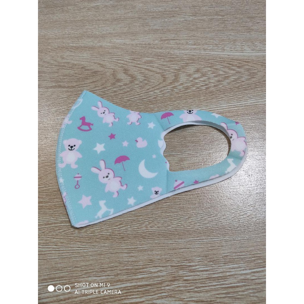 Masker bahan SPONGE DAN SCUBA bahan lembut elastis mudah dicuci BREATHABLE GAK BUAT SESAK NAFAS