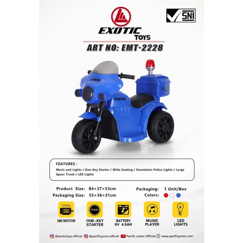 motoran Aki anak exotic murah polisi 2228 music lampu
