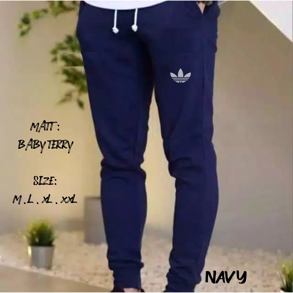 CELANA JOGGER PANJANG BORDIR SWEATPANTS TRAINING DEWASA PRIA WANITA JUMBO SIZE M-XXL JOGER OLAHRAGA GYM BAHAN BABY TERRY