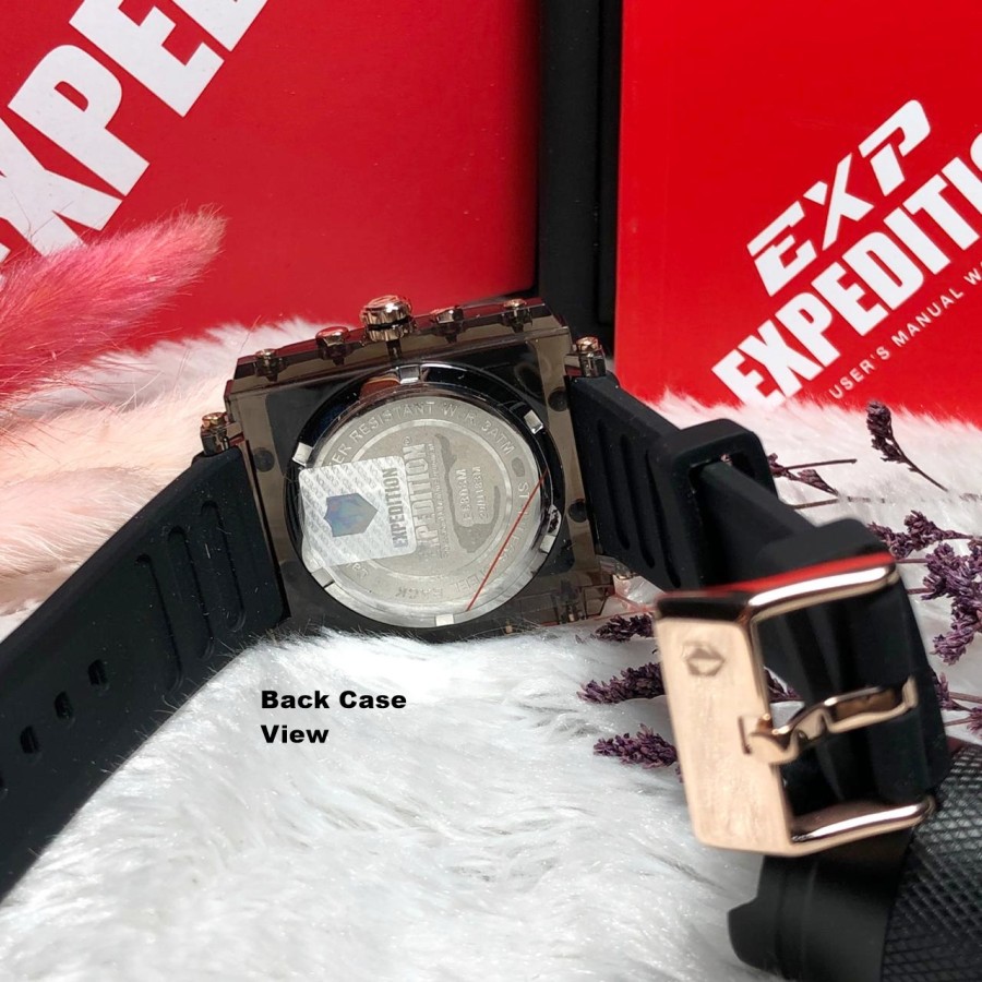 ORIGINAL Jam Tangan Wanita Cewek Expedition E 6808 / E6808 / 6808 Garansi Resmi 1 Tahun Rubber