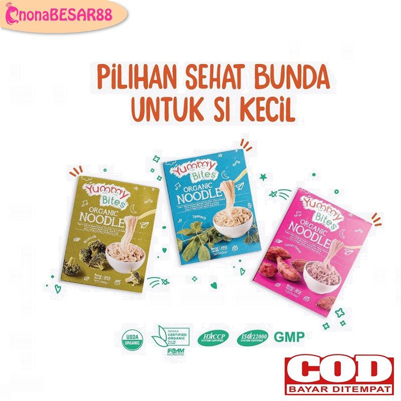 

Yummy Bites Organic Mie 200gr / Noodle Organik MPASI / Sehat / Mie Bayi