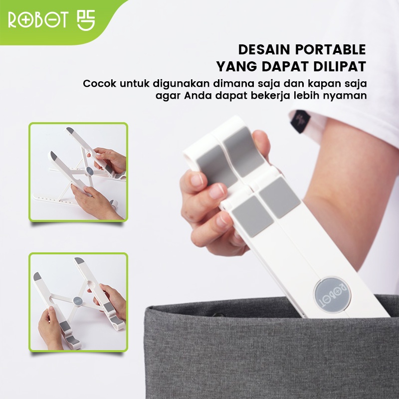 ROBOT Stand Holder Laptop Portable Lipat Anti Slip Kompatibel dengan Semua Jenis Laptop dan Tablet RT-LS03 Original - Garansi Resmi