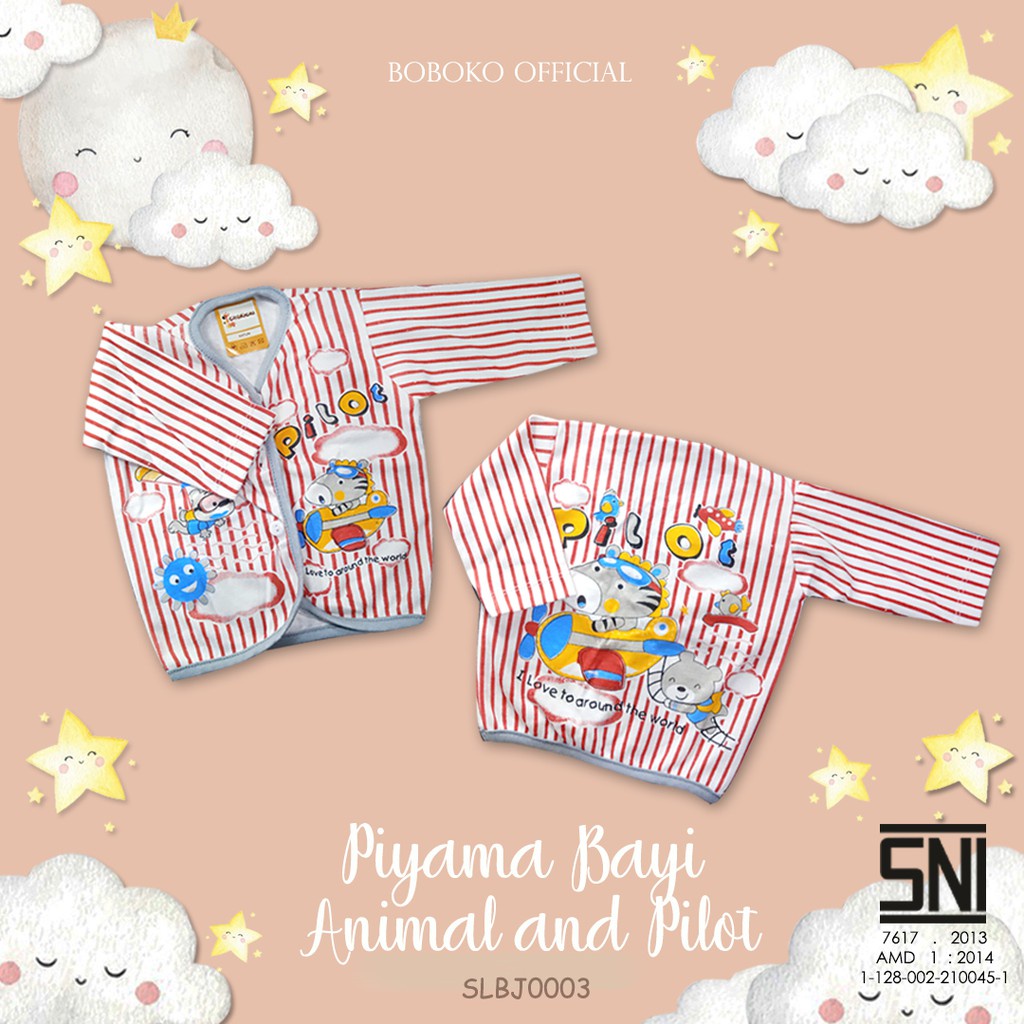 BOBOKO BAJU BAYI LENGAN PANJANG SALUR BA NEW BORN MOTIF RANDOM